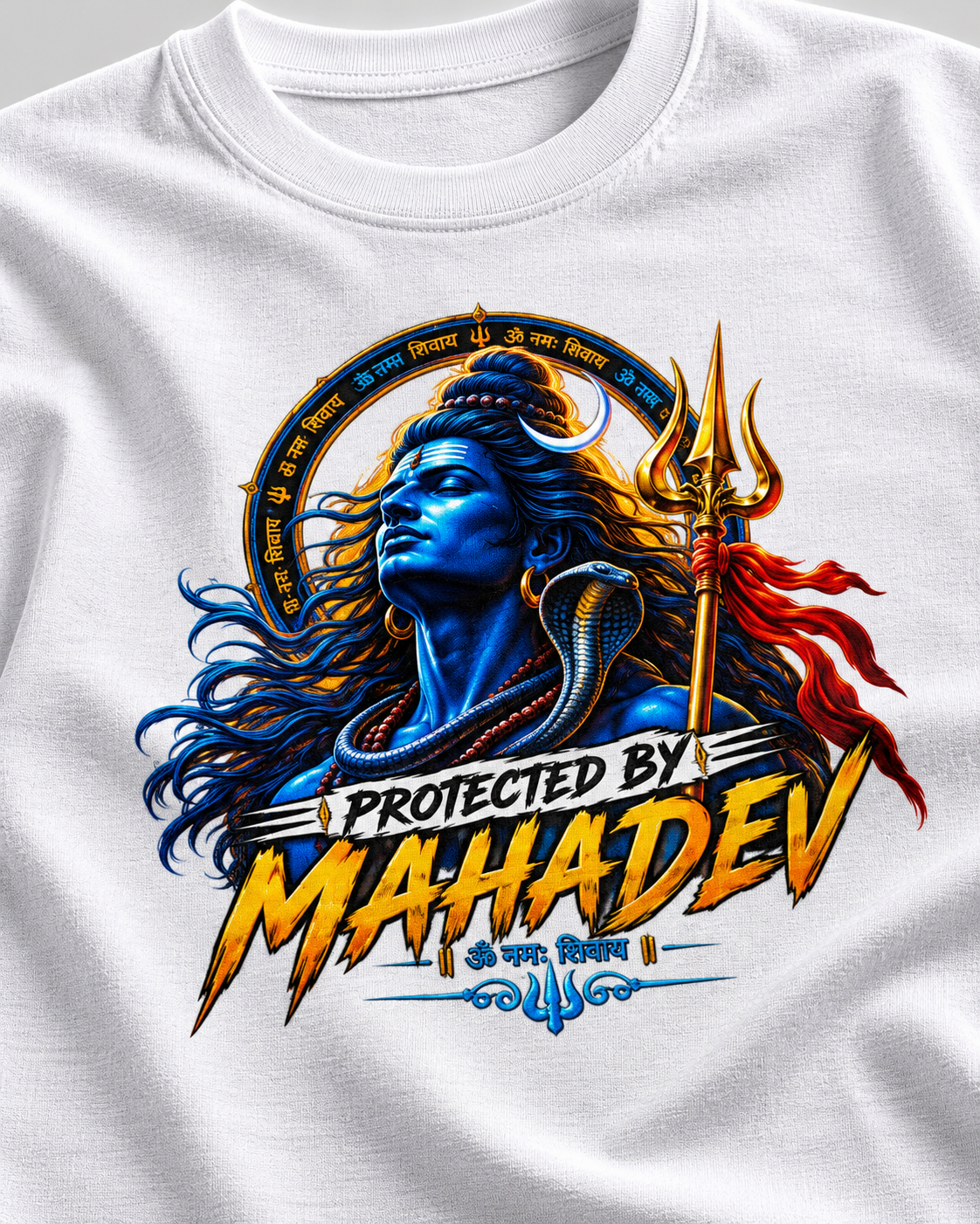 Protected by Mahadev  – Premium Graphic Cotton T-Shirt (Unisex)