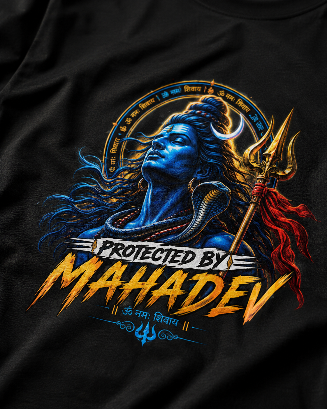 Protected by Mahadev  – Premium Graphic Cotton T-Shirt (Unisex)