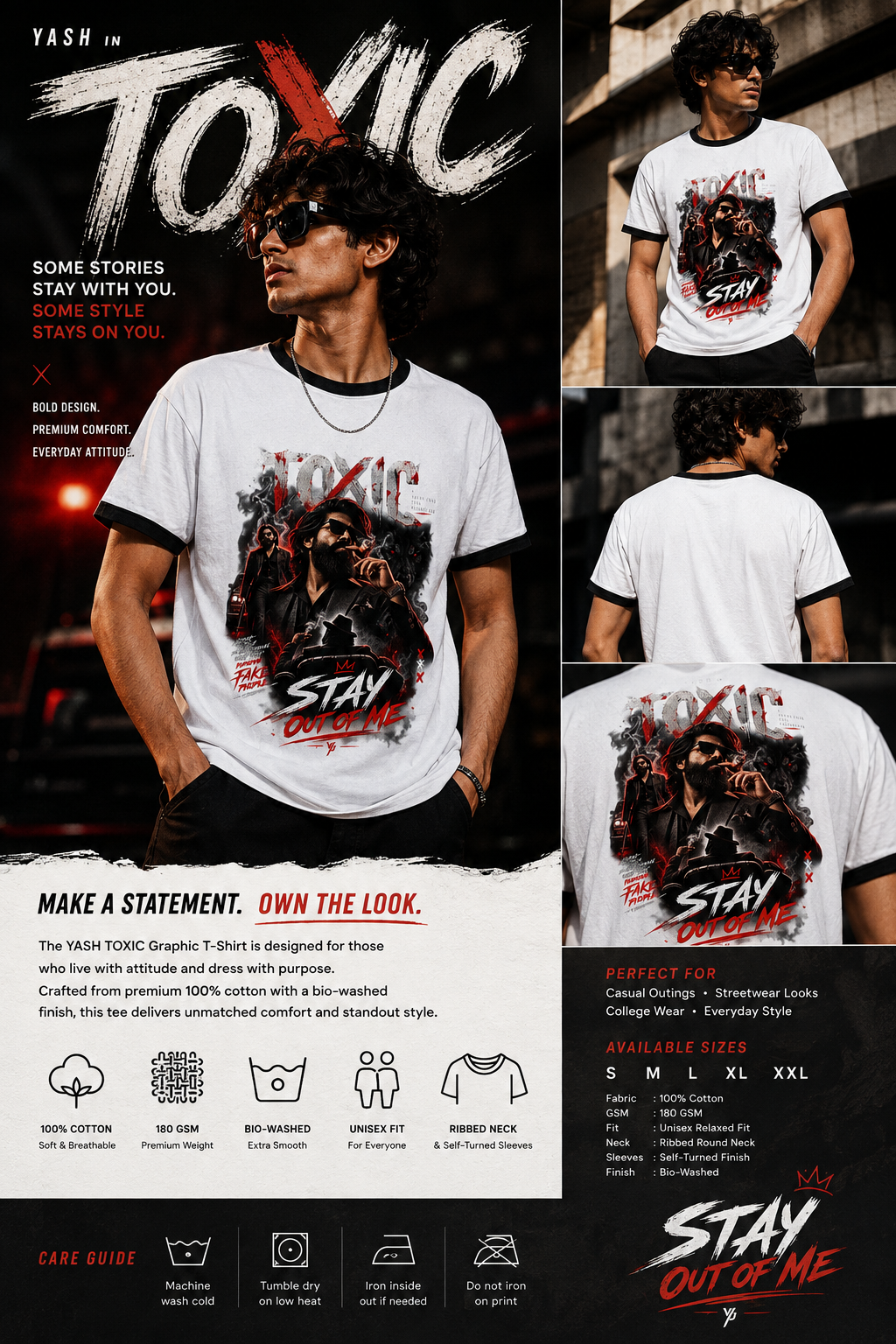 STAY OUT OF ME – Premium Graphic T-Shirt | 100% Cotton, 180 GSM Bio-Wash | Unisex