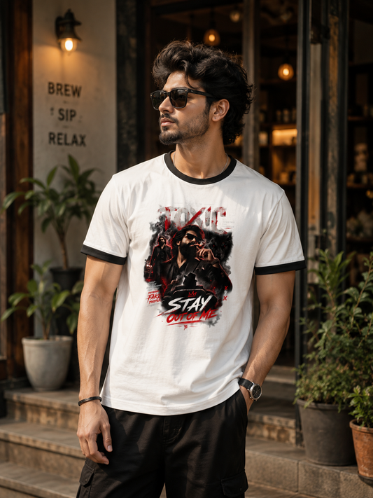 STAY OUT OF ME – Premium Graphic T-Shirt | 100% Cotton, 180 GSM Bio-Wash | Unisex