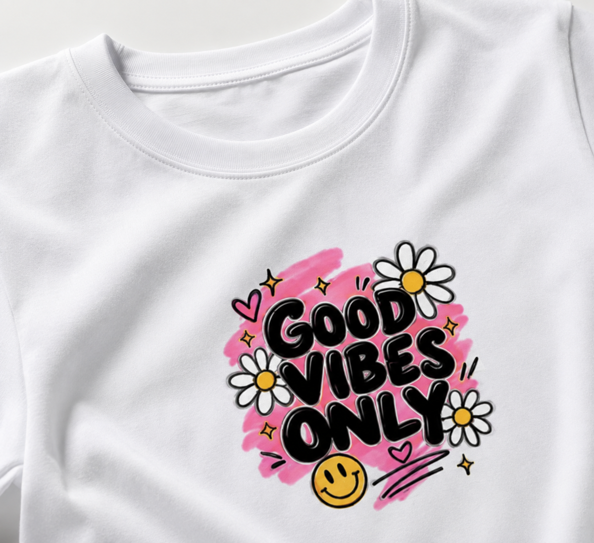 Premium Cropped & Good Vibes | 100% Cotton Tee